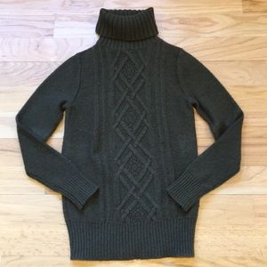 JCrew SM Hunter Green Wool Turtleneck Sweater